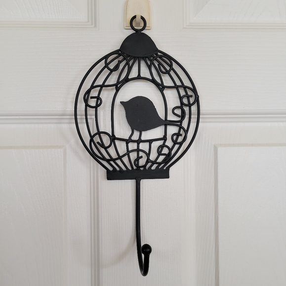 Unique Wire Half Round Bird Cage Wall Decor with Hook - Picture 1 of 10